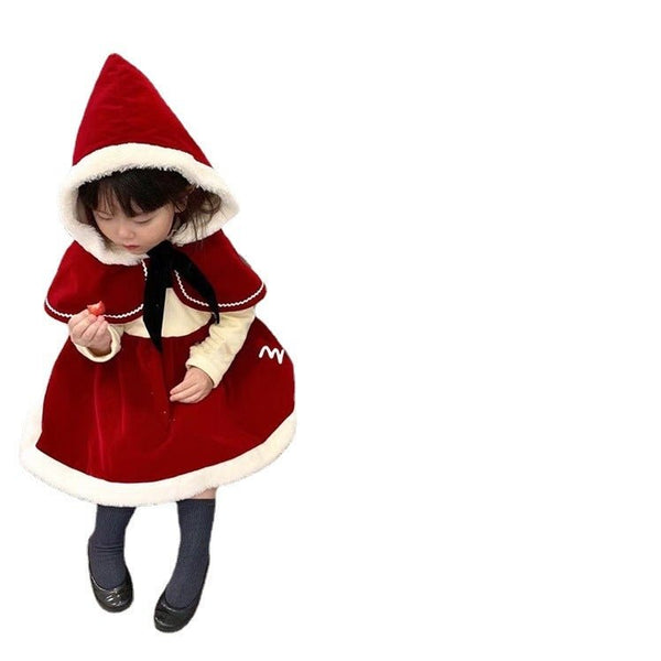 Girls' Korean Style Fleece Patchwork Dress - Bay Buy Shopping