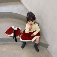 Girls' Korean Style Fleece Patchwork Dress - Bay Buy Shopping