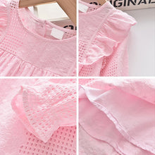 Girls' lace round neck long sleeve shirt - Bay Buy Shopping