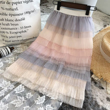 Girls New Gradient Rainbow Long Skirt - Bay Buy Shopping