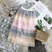 Girls New Gradient Rainbow Long Skirt - Bay Buy Shopping