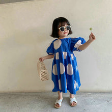 Girls' Skirt Big Polka Dot Puff Sleeve Dress - Bay Buy Shopping