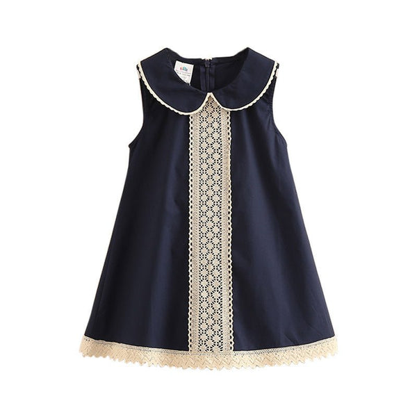 Girls' Skirts, New Summer Clothes, Western Style, Big Children'S Doll Collar Sleeveless Dress - Bay Buy Shopping