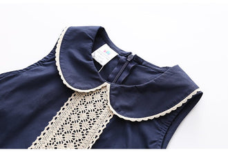 Girls' Skirts, New Summer Clothes, Western Style, Big Children'S Doll Collar Sleeveless Dress - Bay Buy Shopping