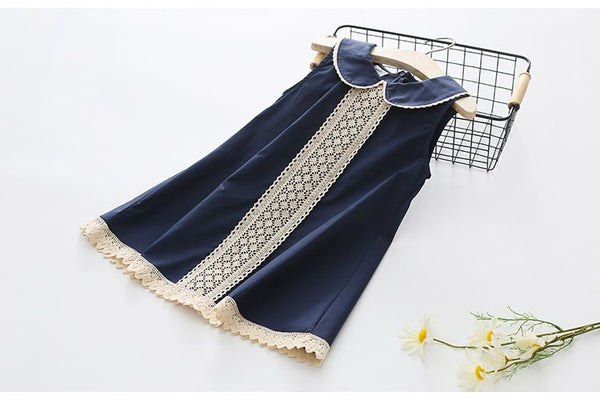 Girls' Skirts, New Summer Clothes, Western Style, Big Children'S Doll Collar Sleeveless Dress - Bay Buy Shopping