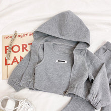Girls' Sports Children's Western Style Net Red Split Flared Pants Hooded Jacket Autumn - Bay Buy Shopping