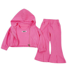 Girls' Sports Children's Western Style Net Red Split Flared Pants Hooded Jacket Autumn - Bay Buy Shopping
