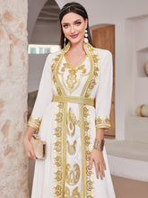Gold Lace Sequined Embroidered Pearl Embroidery Dress - Bay Buy Shopping