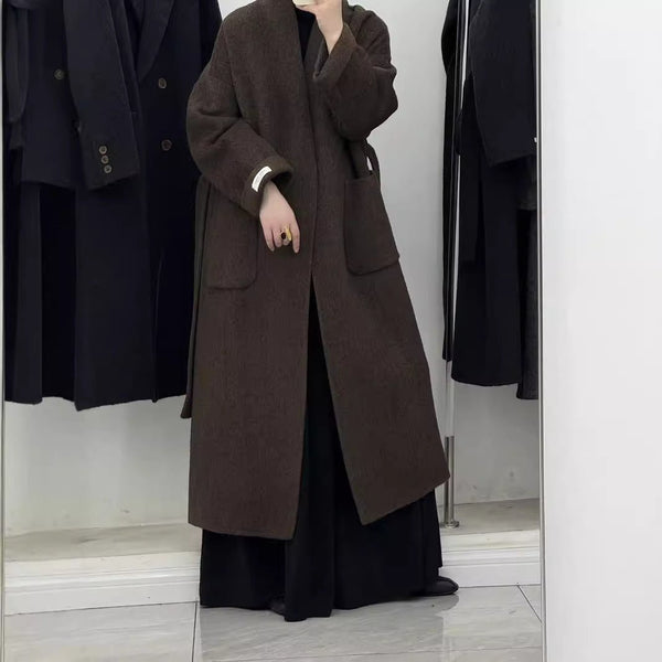 High - end Cashmere Double - sided Woolen Coat Women - Bay Buy Shopping