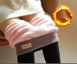 High Waist Grey Northeast Extra Thick Sheepskin Leggings - Bay Buy Shopping