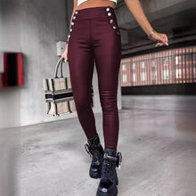 High Waist PU Leather Slim Fit Hip Raise Long Pants - Bay Buy Shopping