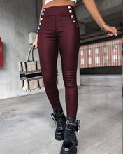 High Waist PU Leather Slim Fit Hip Raise Long Pants - Bay Buy Shopping