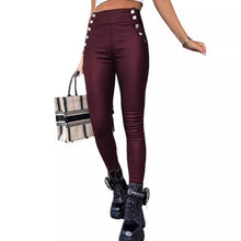 High Waist PU Leather Slim Fit Hip Raise Long Pants - Bay Buy Shopping