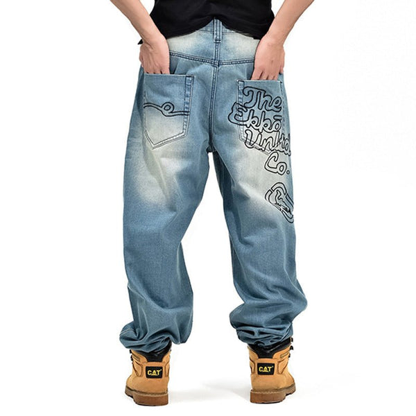 Hip - hop Style Denim Loose Casual Men's Jeans - Bay Buy Shopping