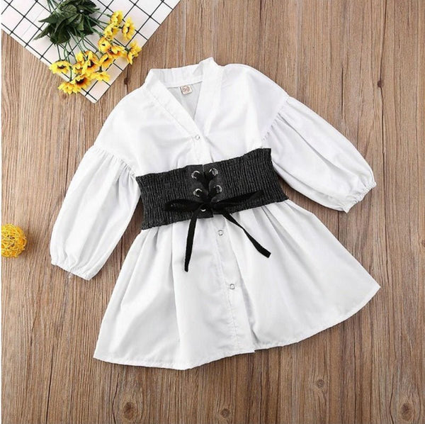 Kids Baby Irls Clothes White A - Line Shirt Dress For Irl - Bay Buy Shopping