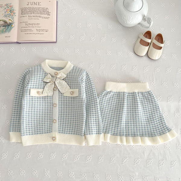 Kids' Sweater Skirt Knitted Cardigan Baby Two - piece Suit - Bay Buy Shopping