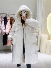 Korean Style Winter Clothes Hooded Women's Over - the - knee Quilt Down Jacket - Bay Buy Shopping