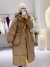 Korean Style Winter Clothes Hooded Women's Over - the - knee Quilt Down Jacket - Bay Buy Shopping