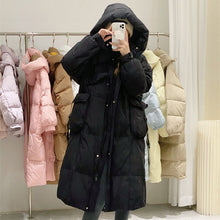Korean Style Winter Clothes Hooded Women's Over - the - knee Quilt Down Jacket - Bay Buy Shopping