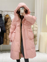 Korean Style Winter Clothes Hooded Women's Over - the - knee Quilt Down Jacket - Bay Buy Shopping