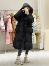 Korean Style Winter Clothes Hooded Women's Over - the - knee Quilt Down Jacket - Bay Buy Shopping