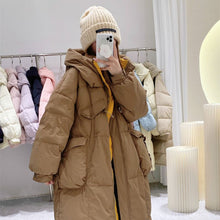 Korean Style Winter Clothes Hooded Women's Over - the - knee Quilt Down Jacket - Bay Buy Shopping