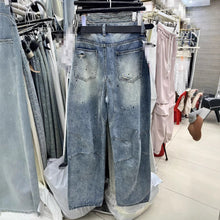 Letter Printed Ripped Cool Brushed Paint Jeans - Bay Buy Shopping