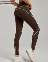 Line Contrast Color Yoga Pants Outdoor Mountaineering 7A Antibacterial Hip Lifting - Bay Buy Shopping