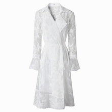 Long sleeve dress with lace embroidery - Bay Buy Shopping