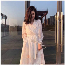 Long sleeve dress with lace embroidery - Bay Buy Shopping