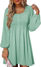 Long Sleeve High Waist A - Line Mini Dress - Bay Buy Shopping