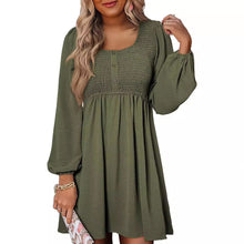 Long Sleeve High Waist A - Line Mini Dress - Bay Buy Shopping