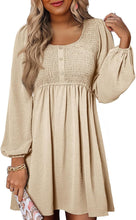 Long Sleeve High Waist A - Line Mini Dress - Bay Buy Shopping