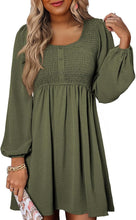 Long Sleeve High Waist A - Line Mini Dress - Bay Buy Shopping