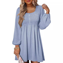 Long Sleeve High Waist A - Line Mini Dress - Bay Buy Shopping