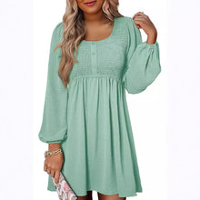 Long Sleeve High Waist A - Line Mini Dress - Bay Buy Shopping