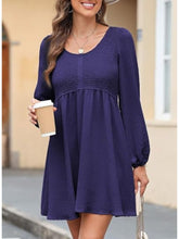 Long Sleeve High Waist A - Line Mini Dress - Bay Buy Shopping