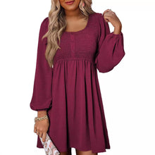 Long Sleeve High Waist A - Line Mini Dress - Bay Buy Shopping