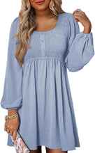 Long Sleeve High Waist A - Line Mini Dress - Bay Buy Shopping