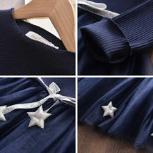 Long Sleeve Solid Color Princess Dress Girls Tether Belt Accessories Star Net Gauze Skirt - Bay Buy Shopping