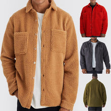 Loose Button Polo Collar Solid Color Cardigan Jacket Men - Bay Buy Shopping