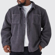 Loose Button Polo Collar Solid Color Cardigan Jacket Men - Bay Buy Shopping
