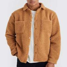 Loose Button Polo Collar Solid Color Cardigan Jacket Men - Bay Buy Shopping