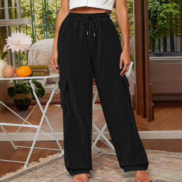 Loose Fashion Pocket Drawstring Women's Sweatpants - Bay Buy Shopping