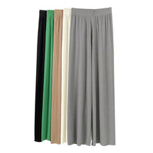 Loose Straight Casual Ice Silk Wide - leg Pants Women - Bay Buy Shopping