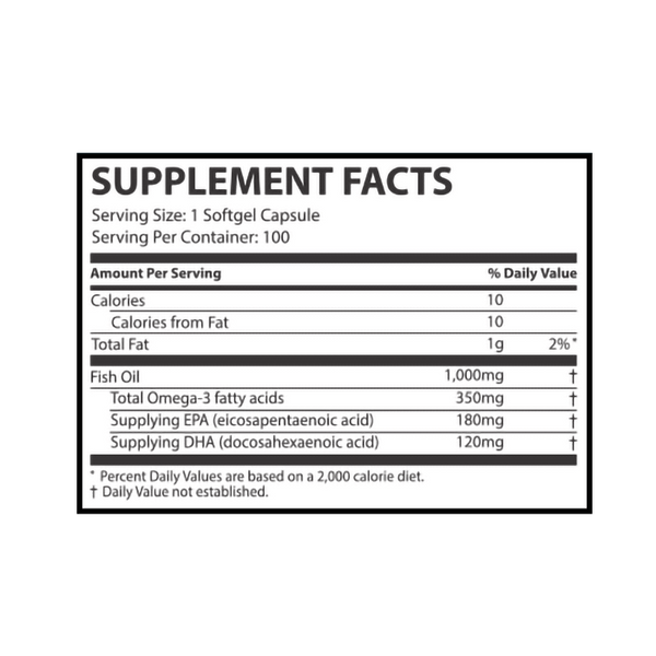 Muscle Rulz Omega - 3 Fish Oil – 100 Softgels | 1000mg Per Serving - Bay Buy Shopping