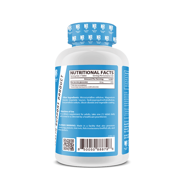 Muscle Rulz ZINC 50MG 120 Tablets - Bay Buy Shopping