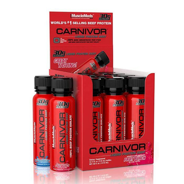MuscleMeds Carnivor Liquid Protein Shot – 12 Pack of Fast - Absorbing Beef Protein Isolate - Bay Buy Shopping