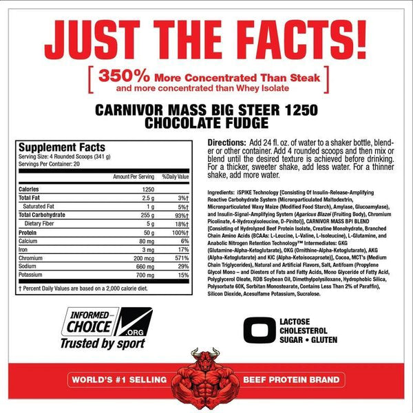 MuscleMeds Carnivor Mass Big Steer 1250 – 15 lbs Beef Protein Mass Gainer for Muscle Growth & Strength - Bay Buy Shopping