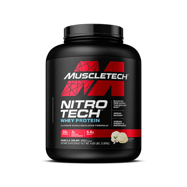 MuscleTech Nitro - Tech Whey Protein – 4 lbs | Advanced Whey Protein with Creatine - Bay Buy Shopping
